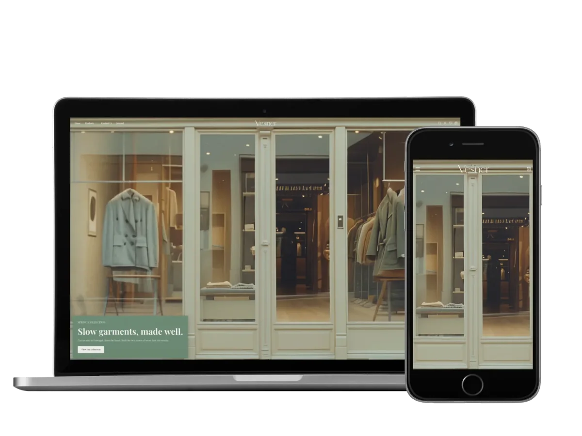 vesner.store — desktop and mobile preview